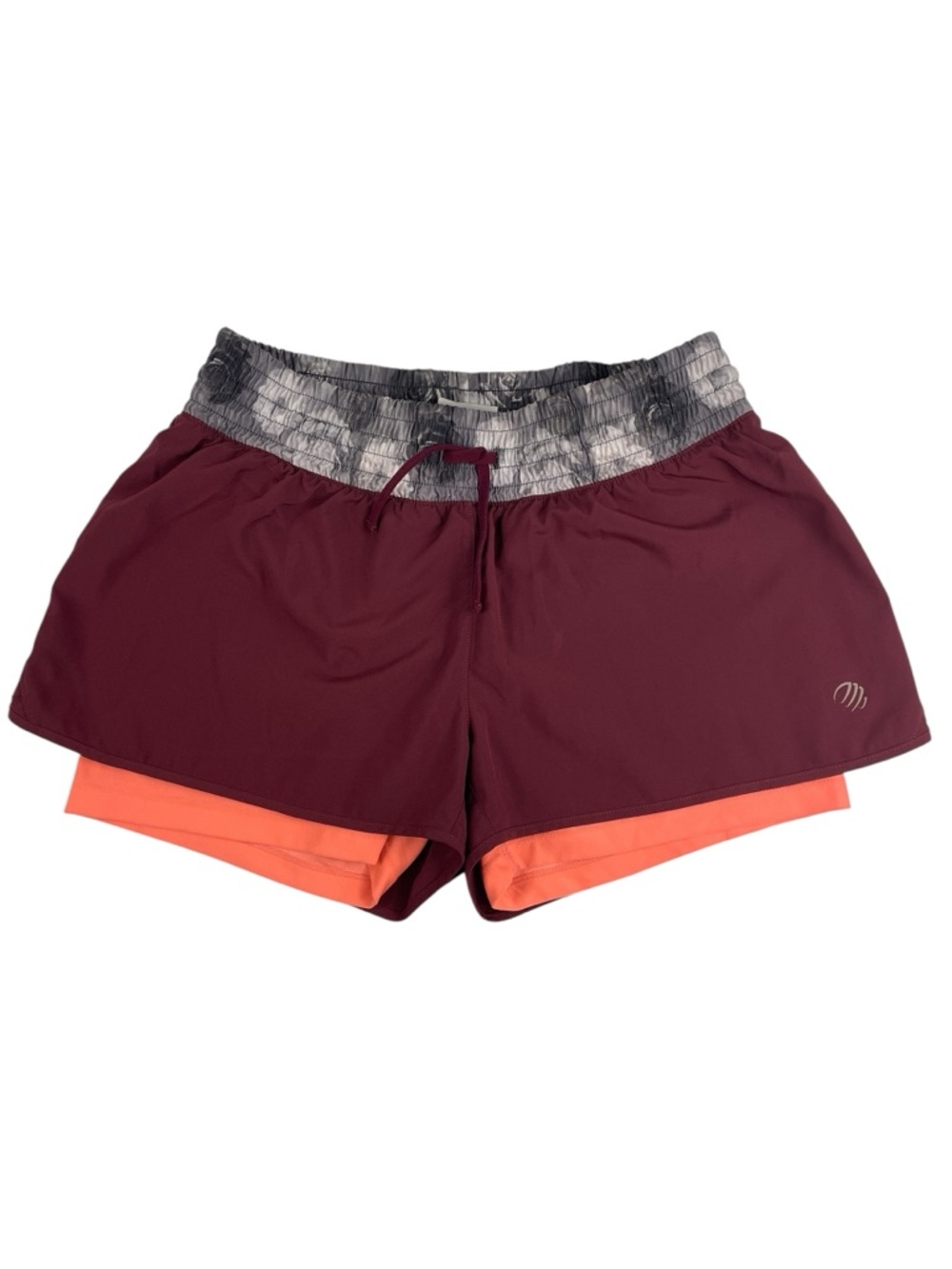 MPG Womens 2 in 1 Running Shorts Maroon Size Medium